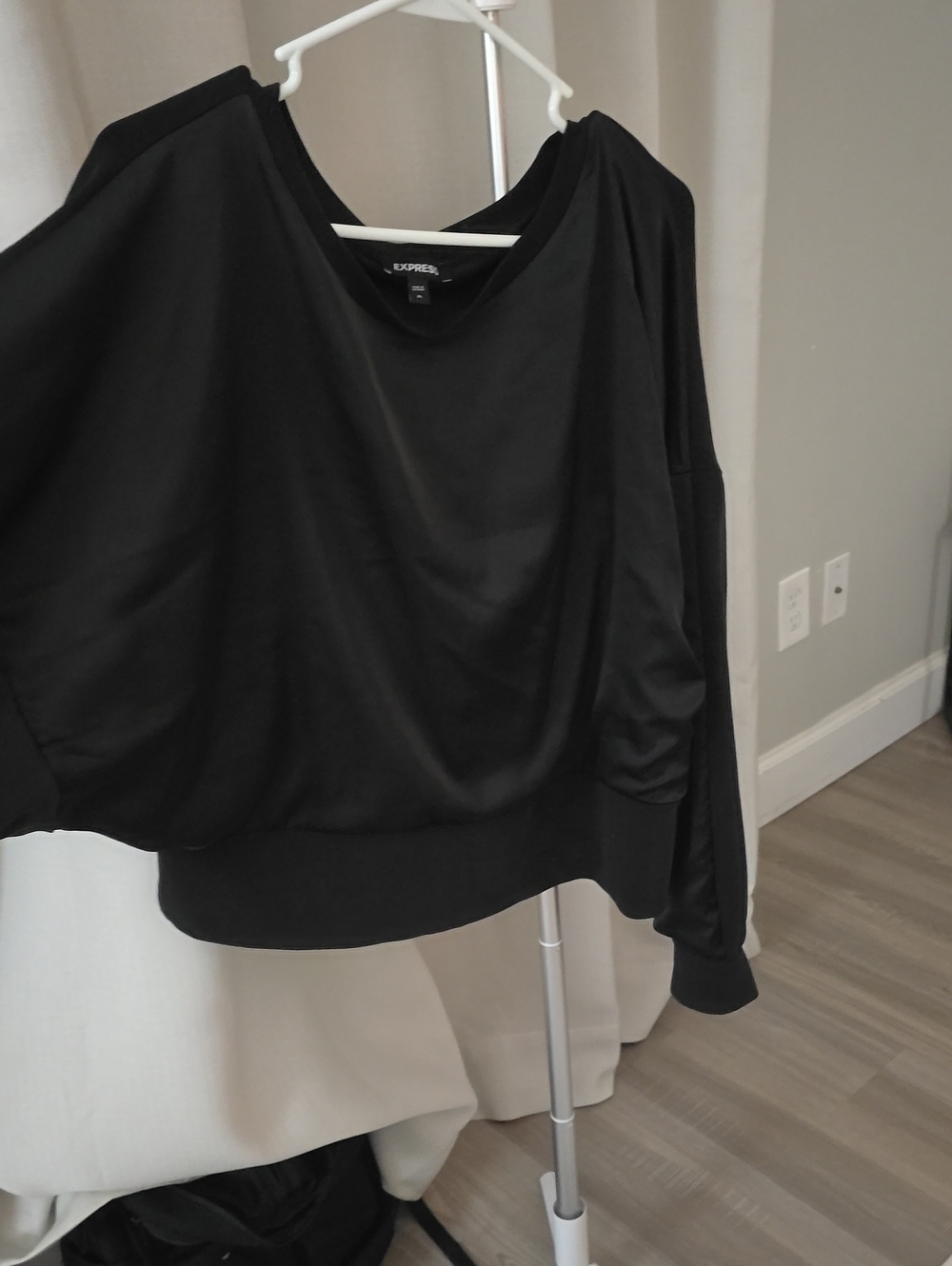Express Black Draped Batwing Sweatshirt